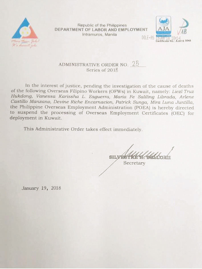 u0645u0630u0643u0631u0629 u0648u0632u064au0631 u0627u0644u0639u0645u0644 u0628u064au0644u0648 u062au062au0636u0645u0646 u0623u0633u0645u0627u0621 u0627u0644u0641u064au0644u0628u064au0646u064au0627u062a u0627u0644u0644u0648u0627u062au064a u0642u0636u064au0646 u0641u064a u0627u0644u0643u0648u064au062a