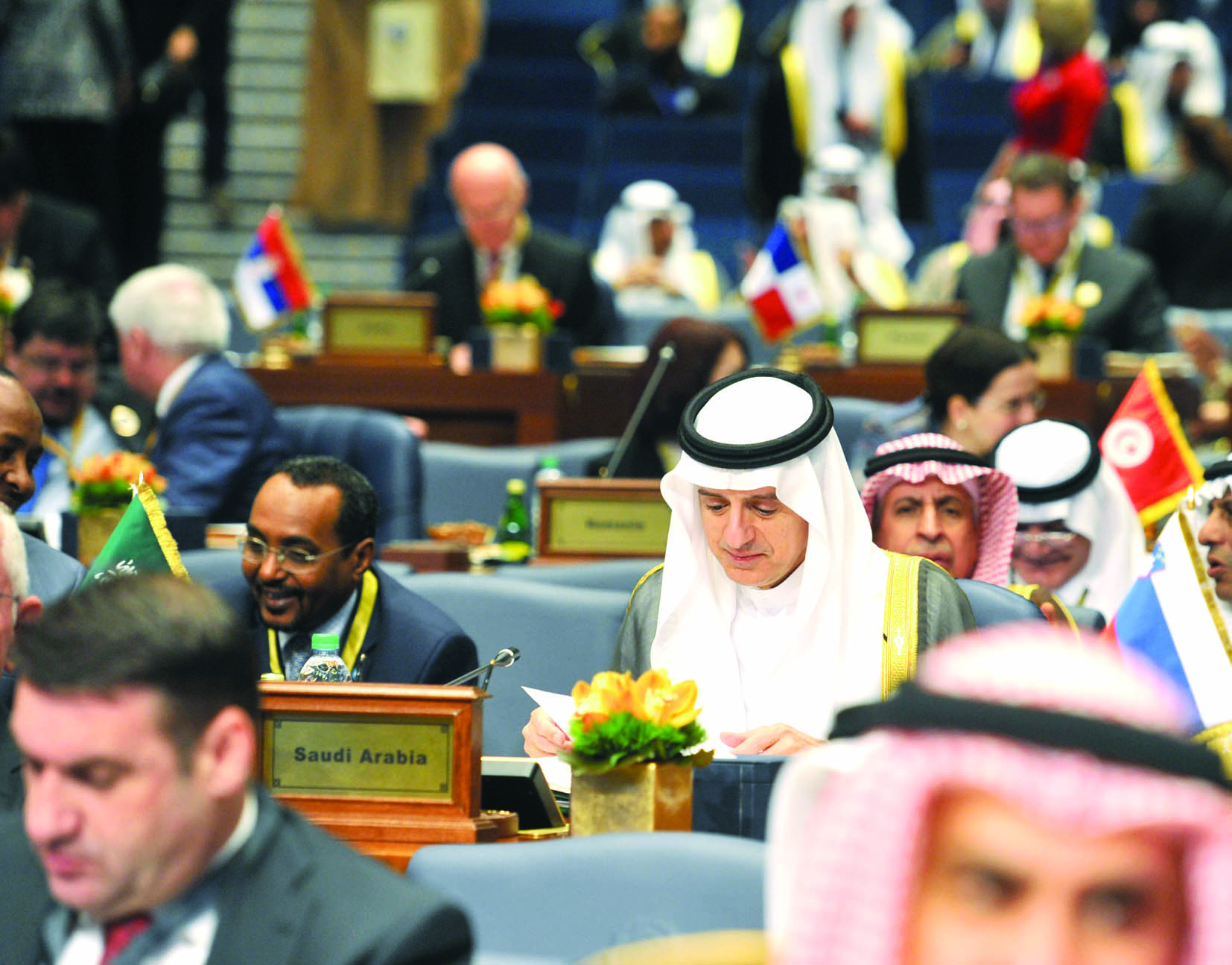عادل الجبير مترئسا الوفد السعودي