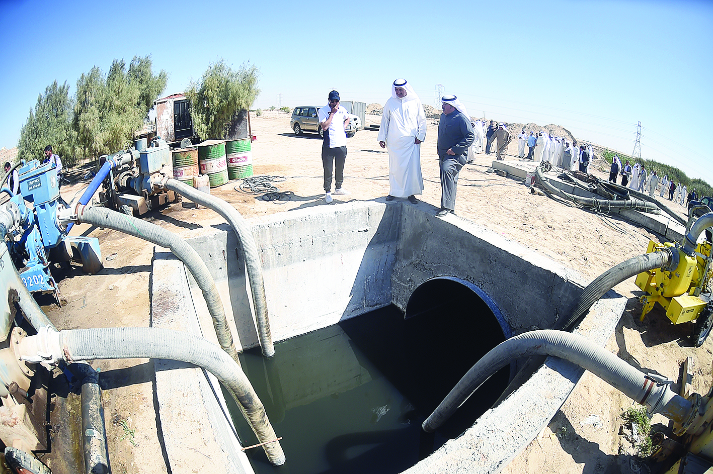 أحد مواقع ضخ المياه المعالجة