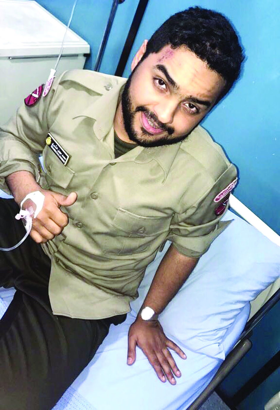 ... وبعد تلقيه الإسعافات