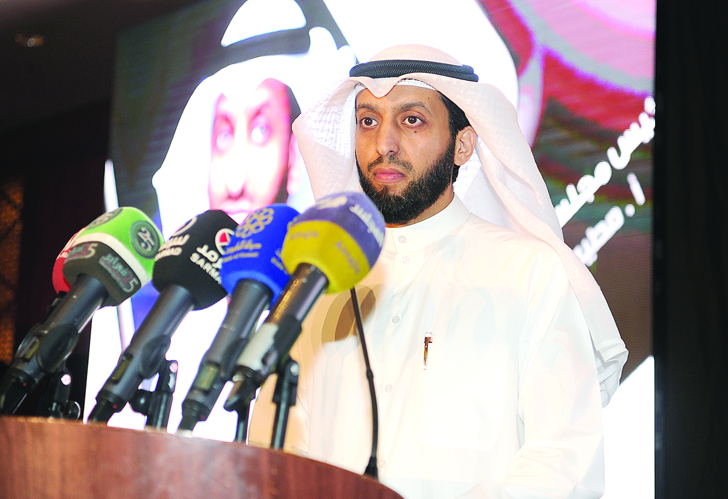 مطيع العجمي يلقي كلمته 