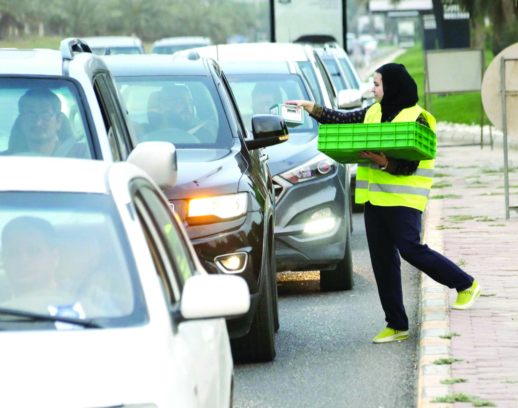 وجبة لسائق خلال الحملة 