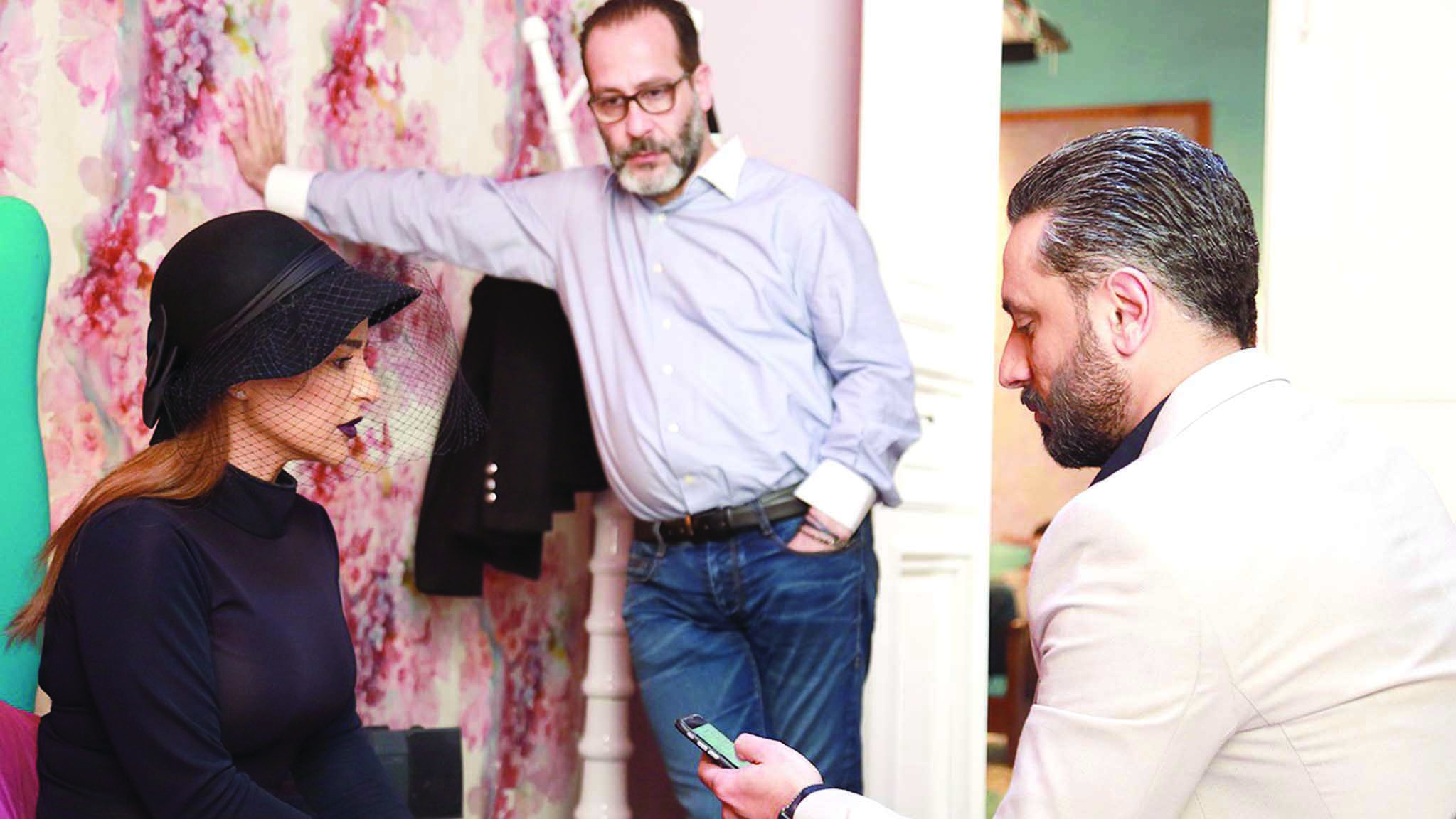 مع ماغي بوغصن والمخرج إيلي حبيب في كواليس «جوليا»