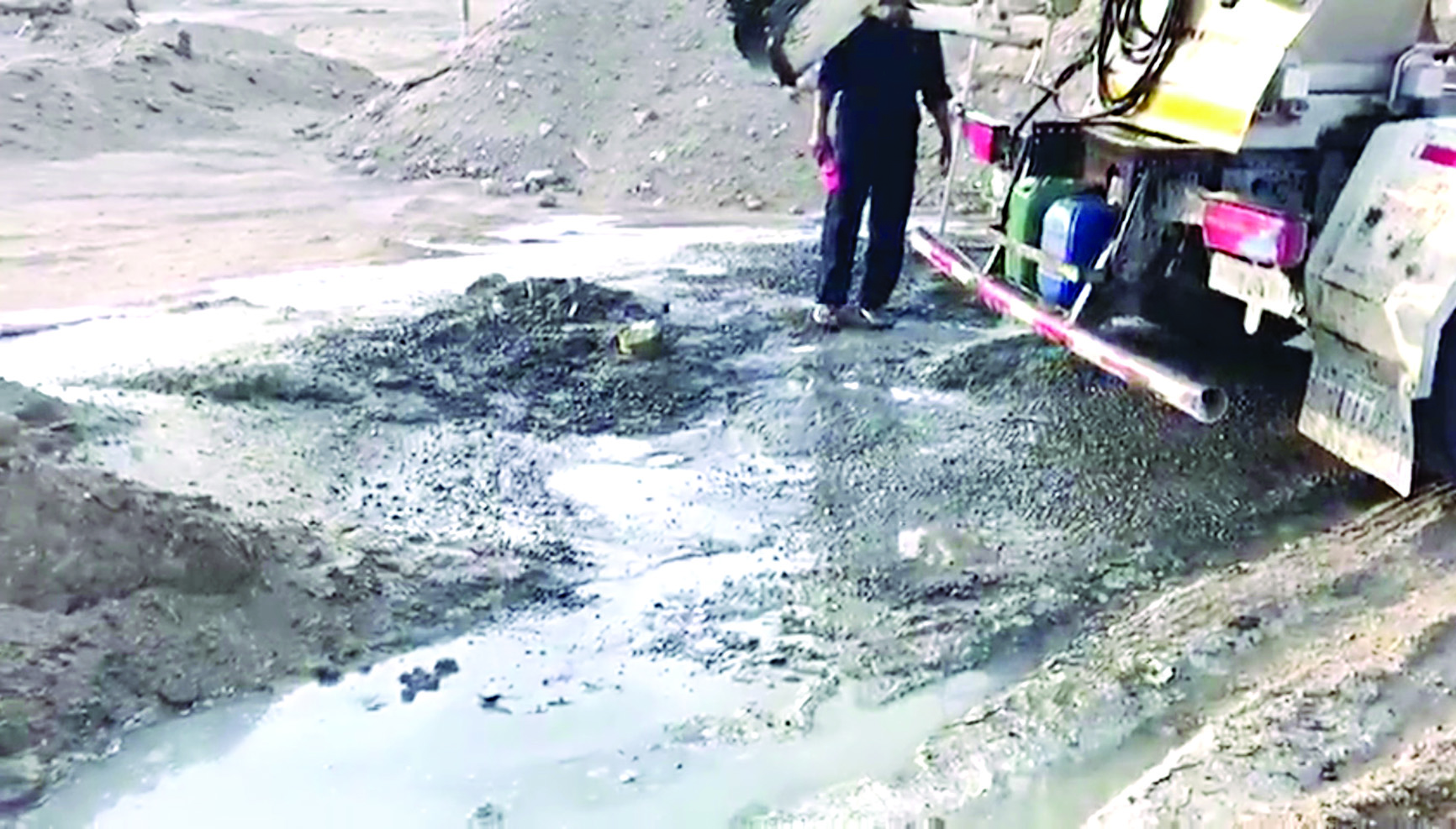 الإسمنت الذي تخلّص منه السائق