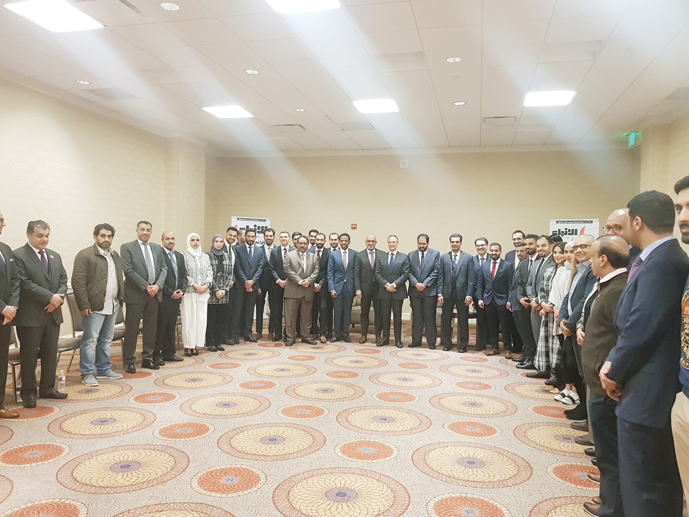 السفير سالم العبدالله مع مسؤولي السفارة والهيئة التنفيذية للاتحاد ممثلي القوائم