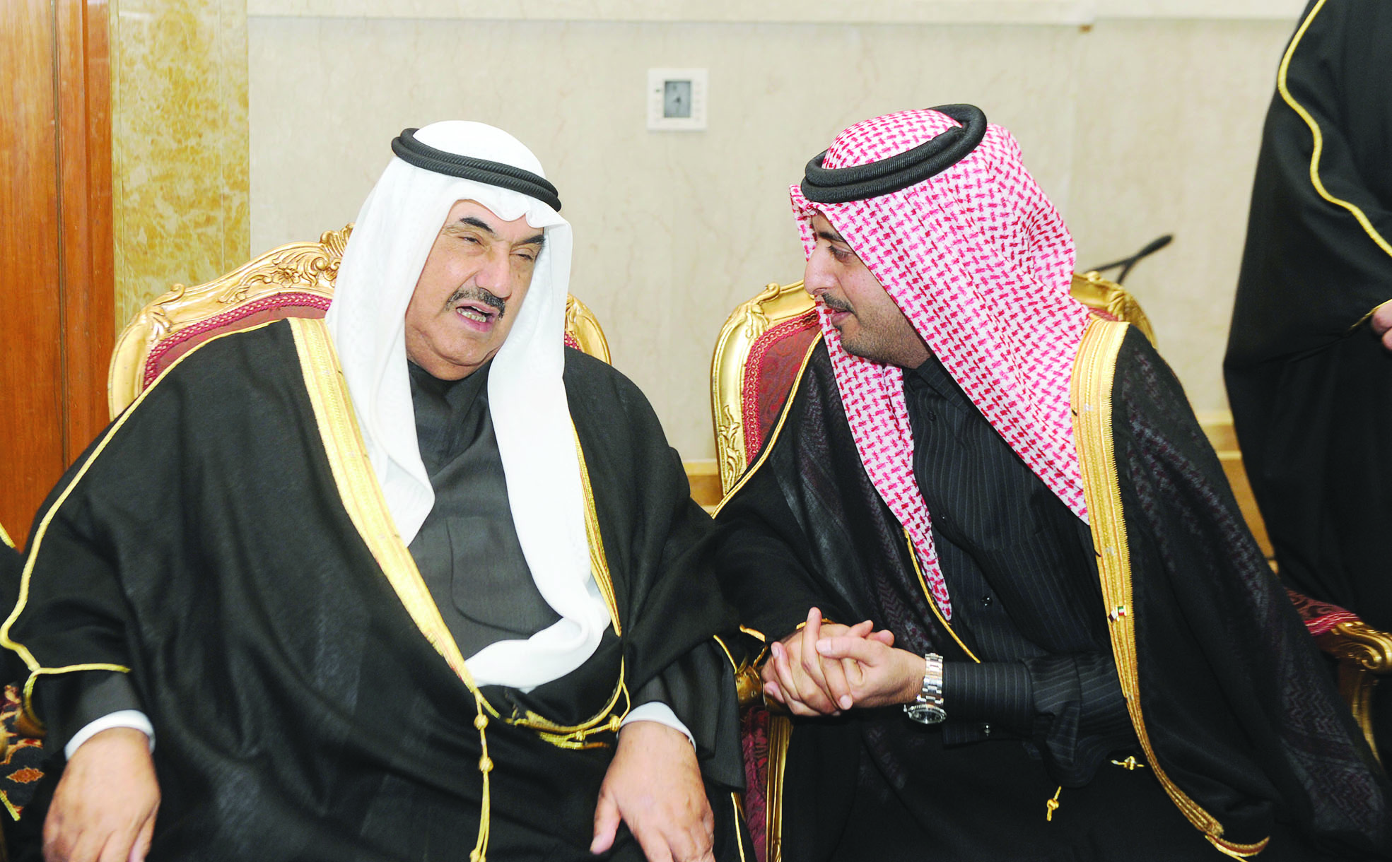 ناصر المحمد في حديث مع السفير القطري  	  