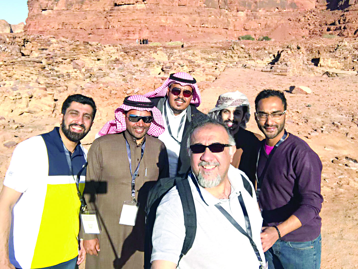  الوفد الإعلامي في الموقع الأثري