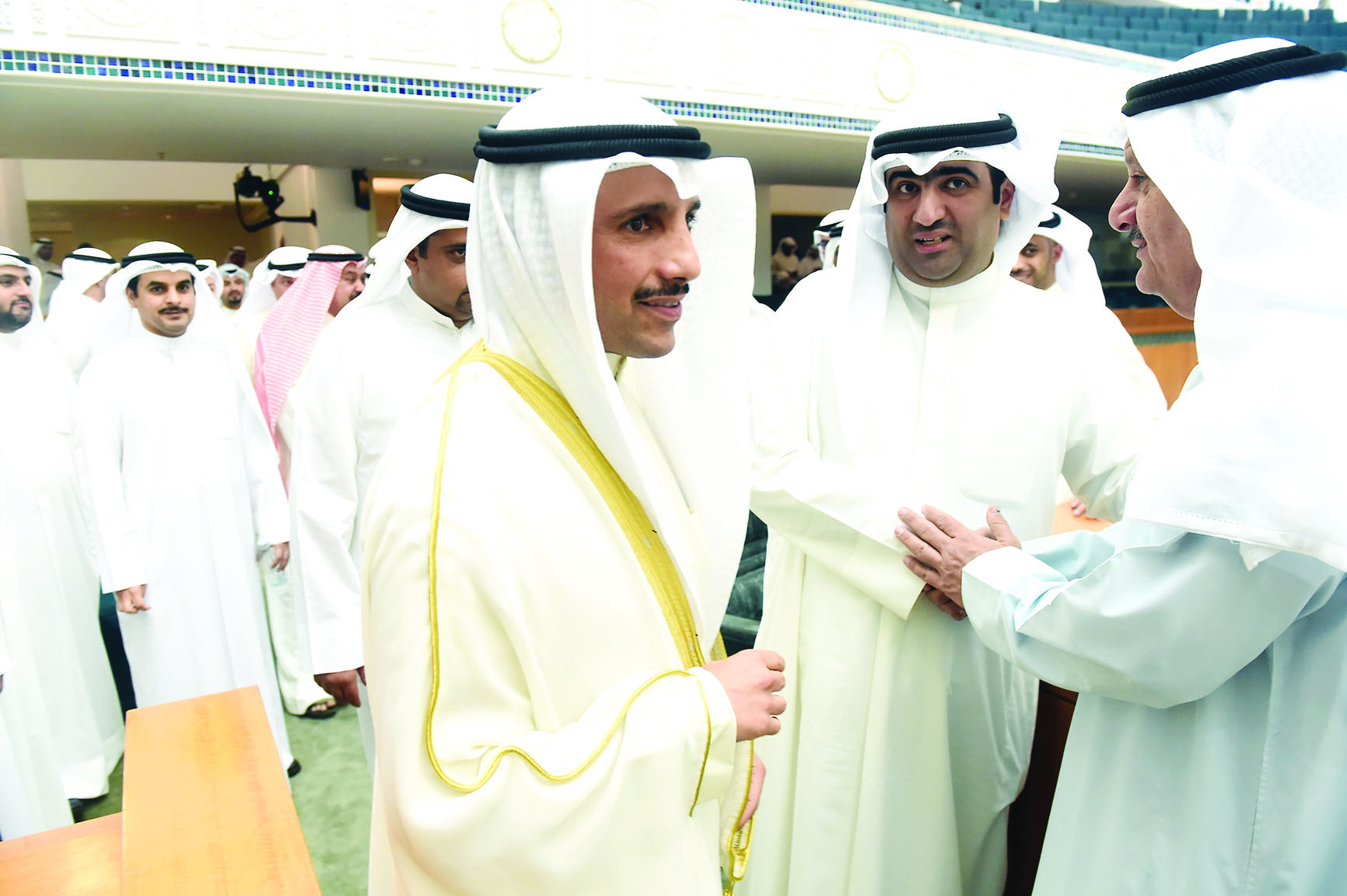 الغانم لدى دخوله القاعة	 (تصوير أسعد عبدالله)