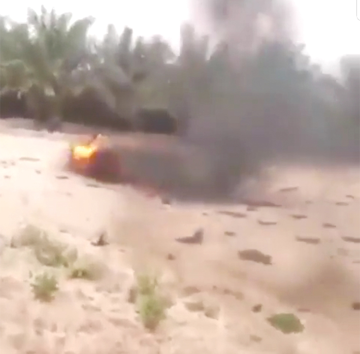 الدخان لطرد الجراد