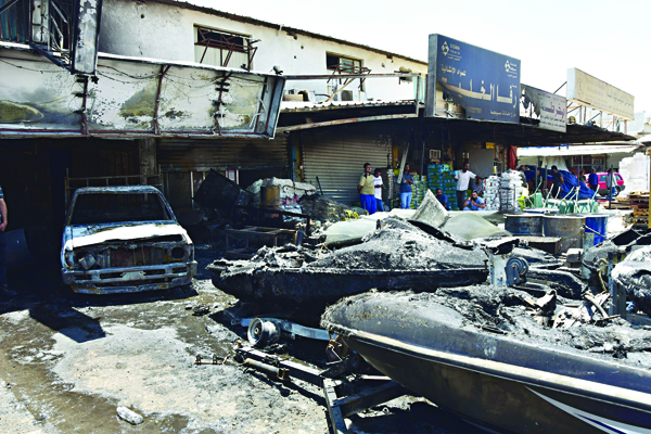 إتلاف محتويات أحد المحال 