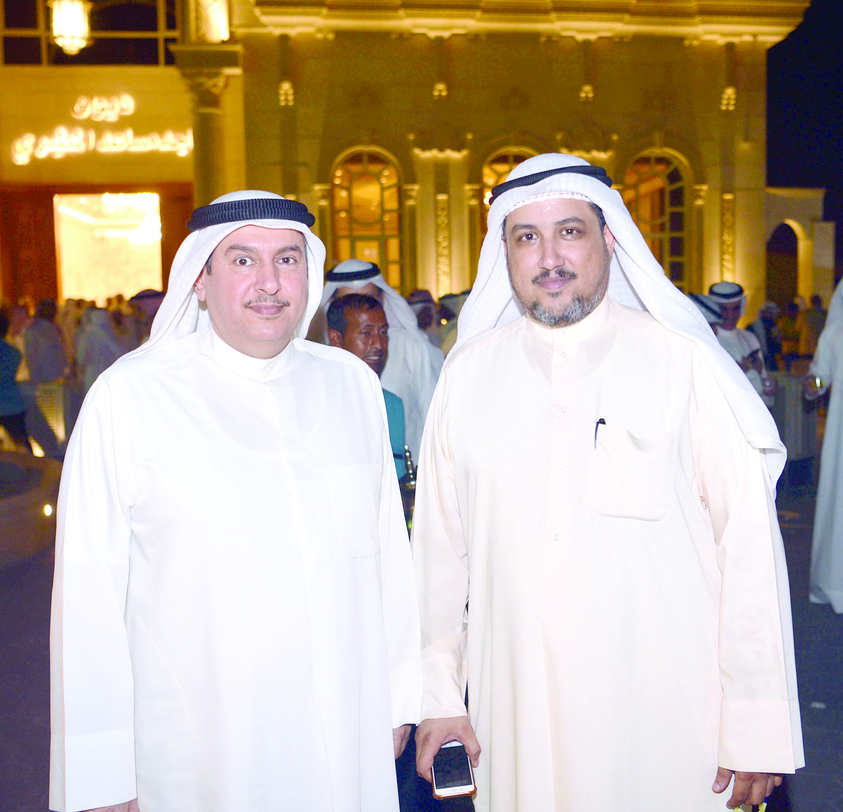 محمد الهدية والزميل تركي المغامس في الافتتاح 