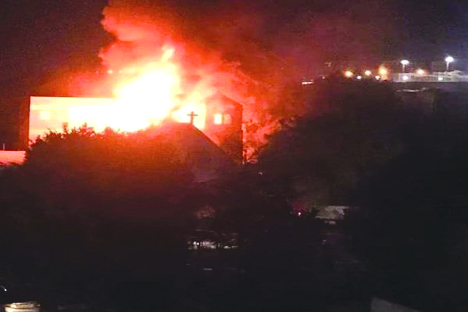 u0627u0644u0646u0627u0631 u062au062au0635u0627u0639u062f u0645u0646 u0643u0646u064au0633u0629 u0645u0627u0631 u062cu0631u062cu0633 u062cu0646u0648u0628 u0627u0644u0642u0627u0647u0631u0629 u0644u064au0644 u0627u0644u0623u062du062f t