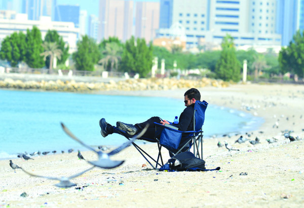 جلسة استرخاء	 (تصوير أسعد عبدالله)