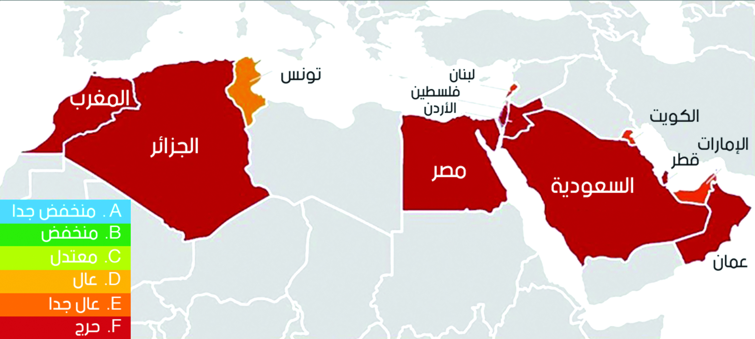 u062eu0631u064au0637u0629 u062au0628u064au0646 u0648u0627u0642u0639 u0627u0644u062fu0648u0644 u0627u0644u0639u0631u0628u064au0629 u0627u0644u062au064a u062au0648u0627u0641u0631u062a u0639u0646u0647u0627 u0645u0639u0644u0648u0645u0627u062a u0641u064a u0645u0624u0634u0631 u0627u0644u0641u0633u0627u062f