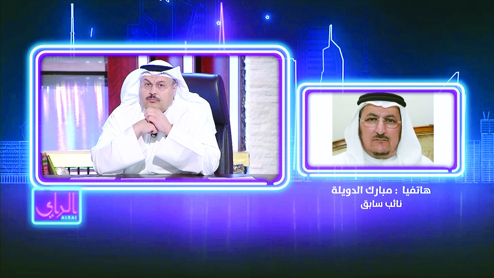 الزميل وليد الجاسم أثناء حواره مع الرميحي