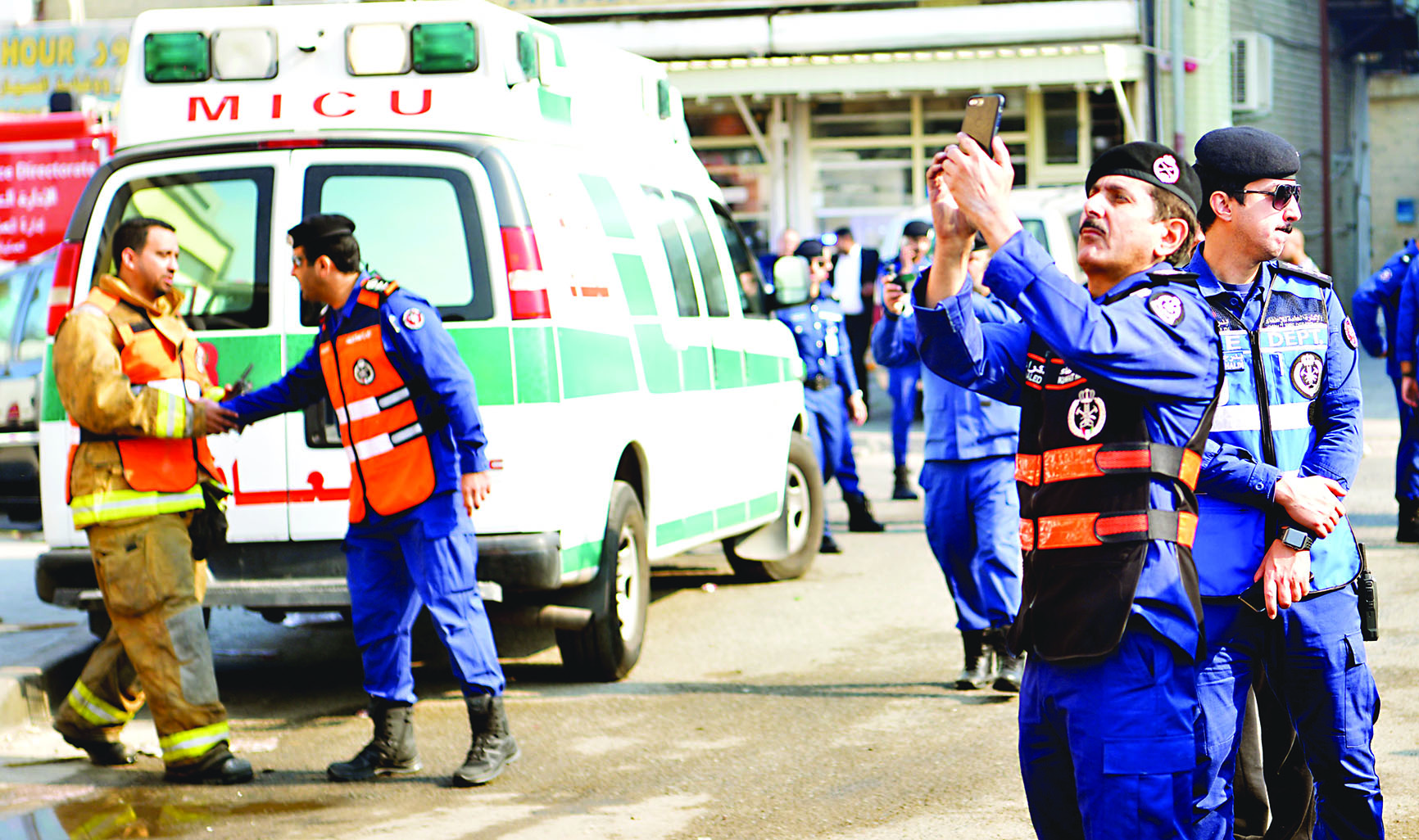 الطوارئ الطبية في موقع الحريق