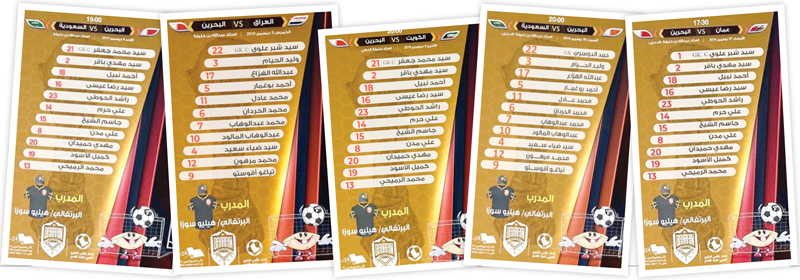 صور توضح التشكيلات «المختلفة» التي بدأ بها منتخب البحرين مبارياته  في البطولة