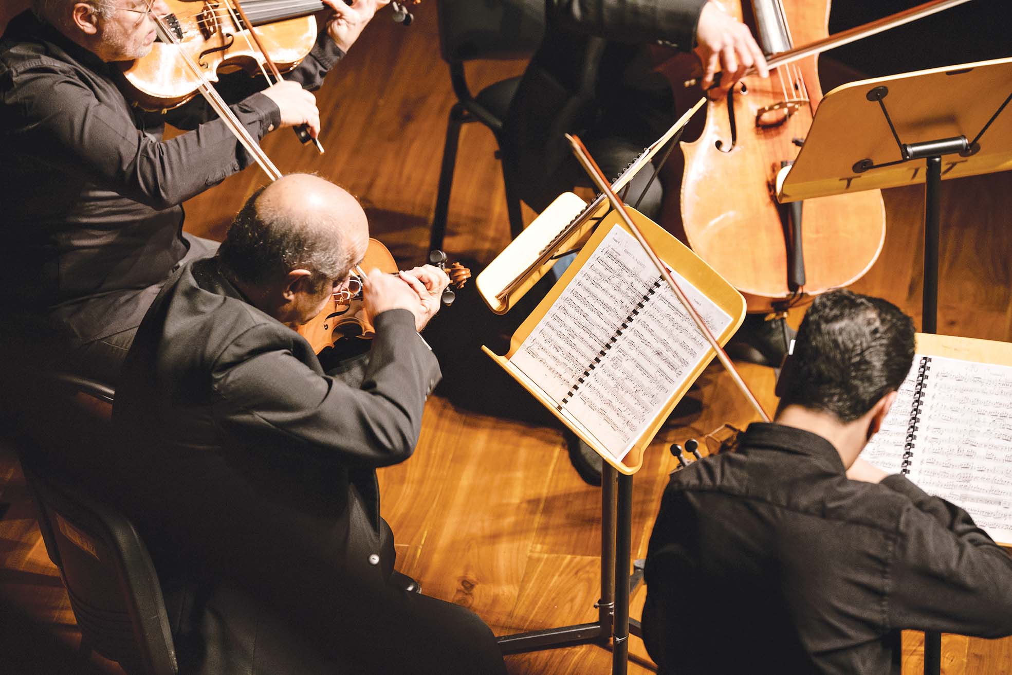 عازفا الكمان الأول والكمان الثاني... والنوتة