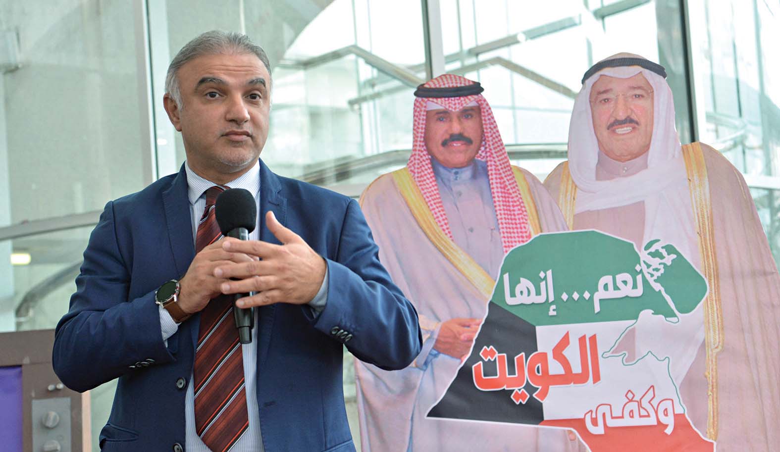 تقي متحدثاً خلال الاحتفالية 