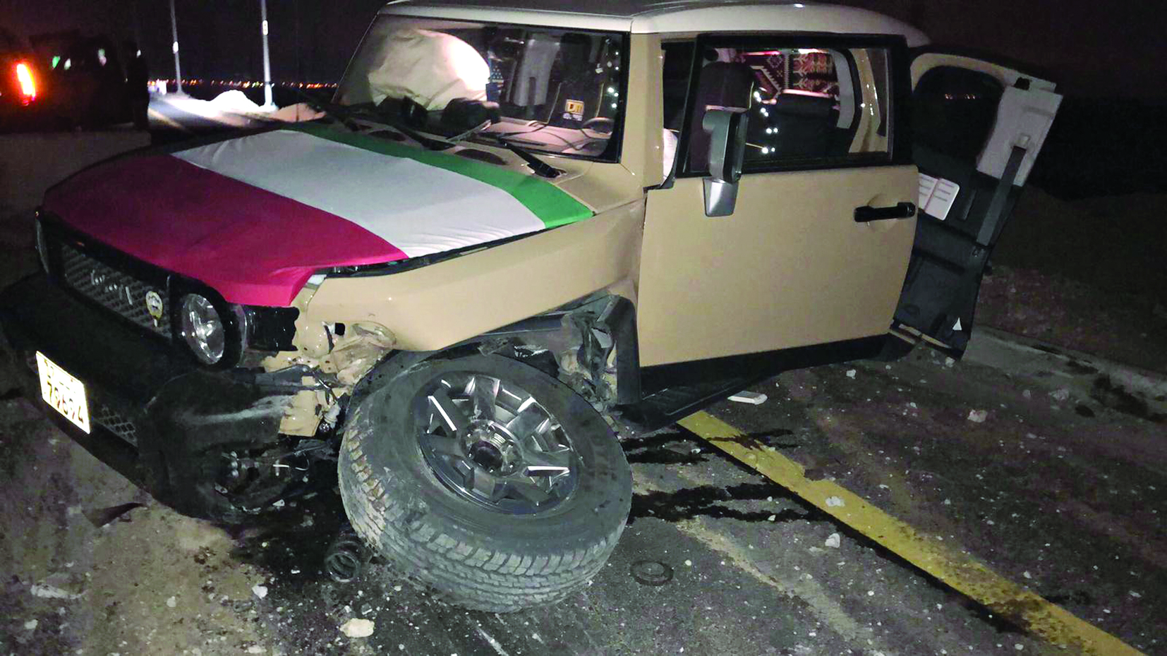 حادث خطير وقع على الطريق ليل السبت الماضي