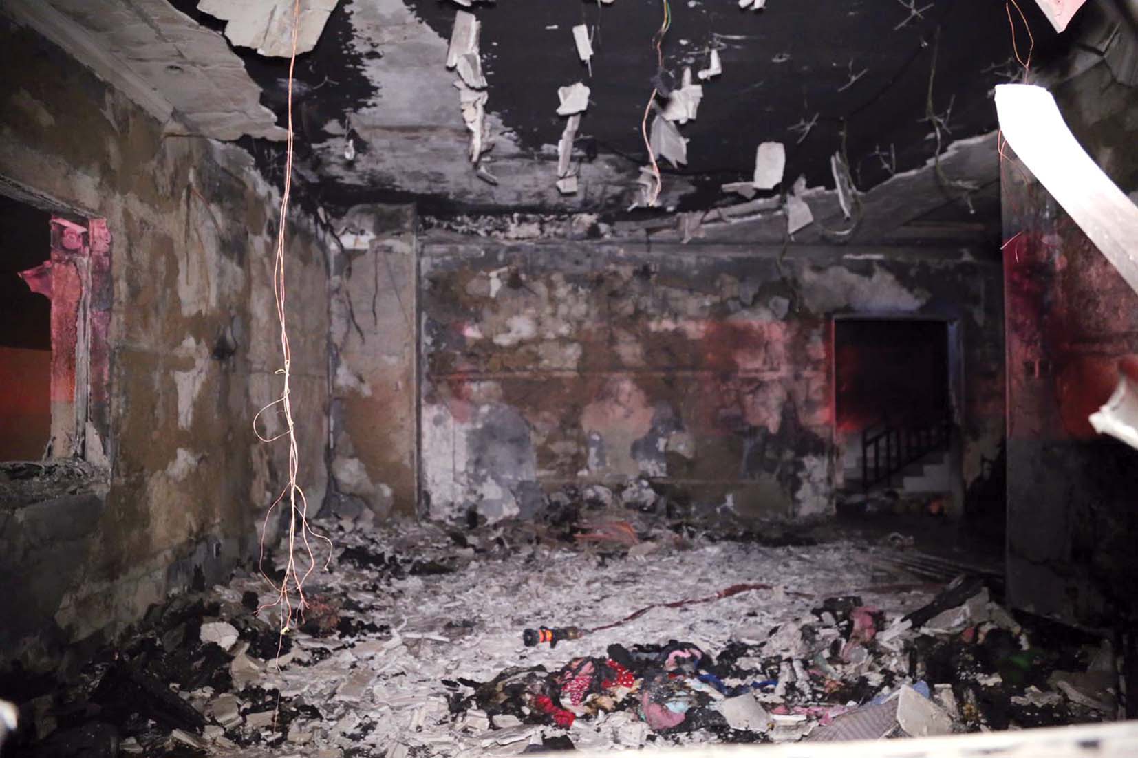 الحريق التهم غرفاً كاملة في المنزل