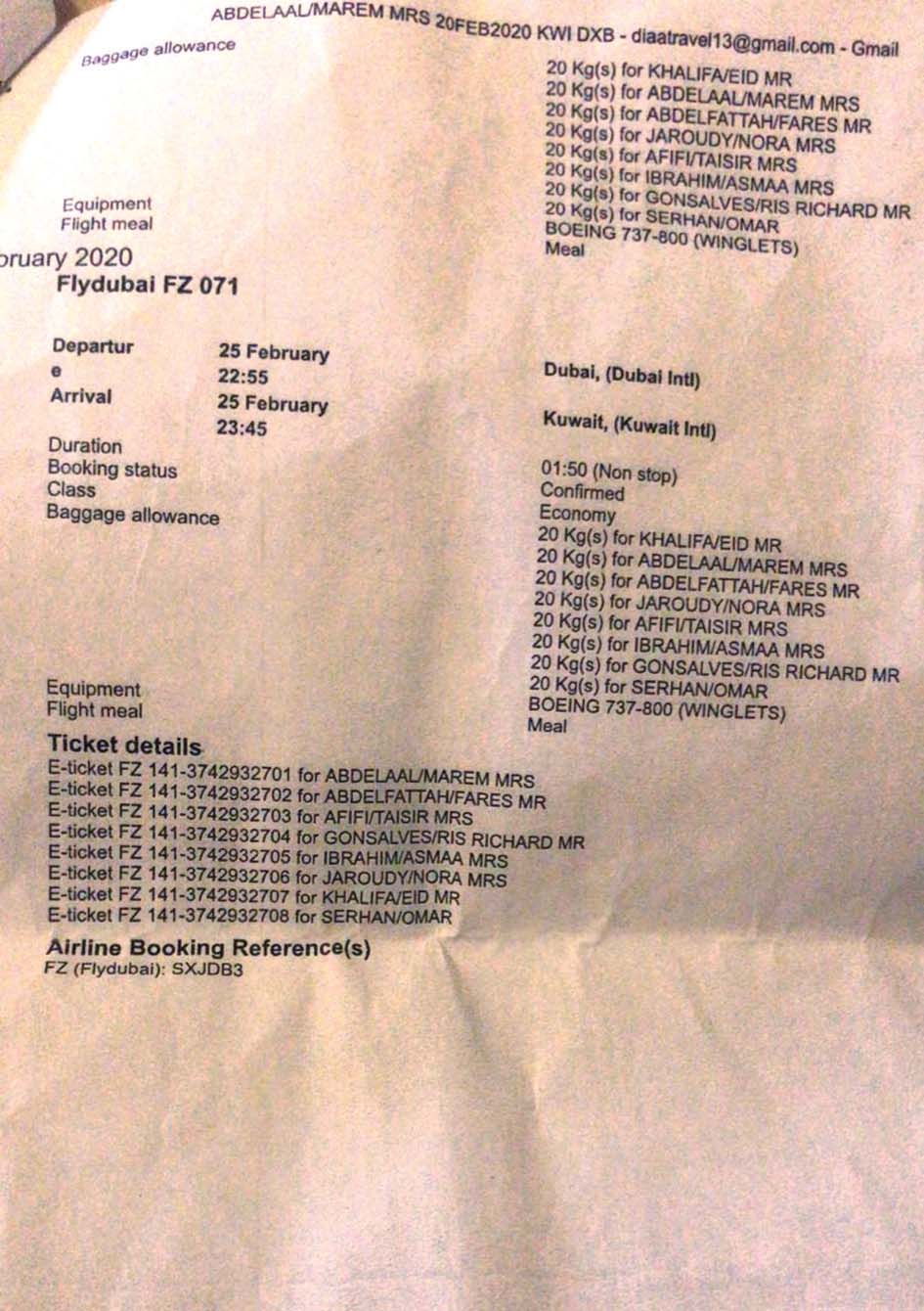 حجز العودة من دبي إلى الكويت في 25 فبراير