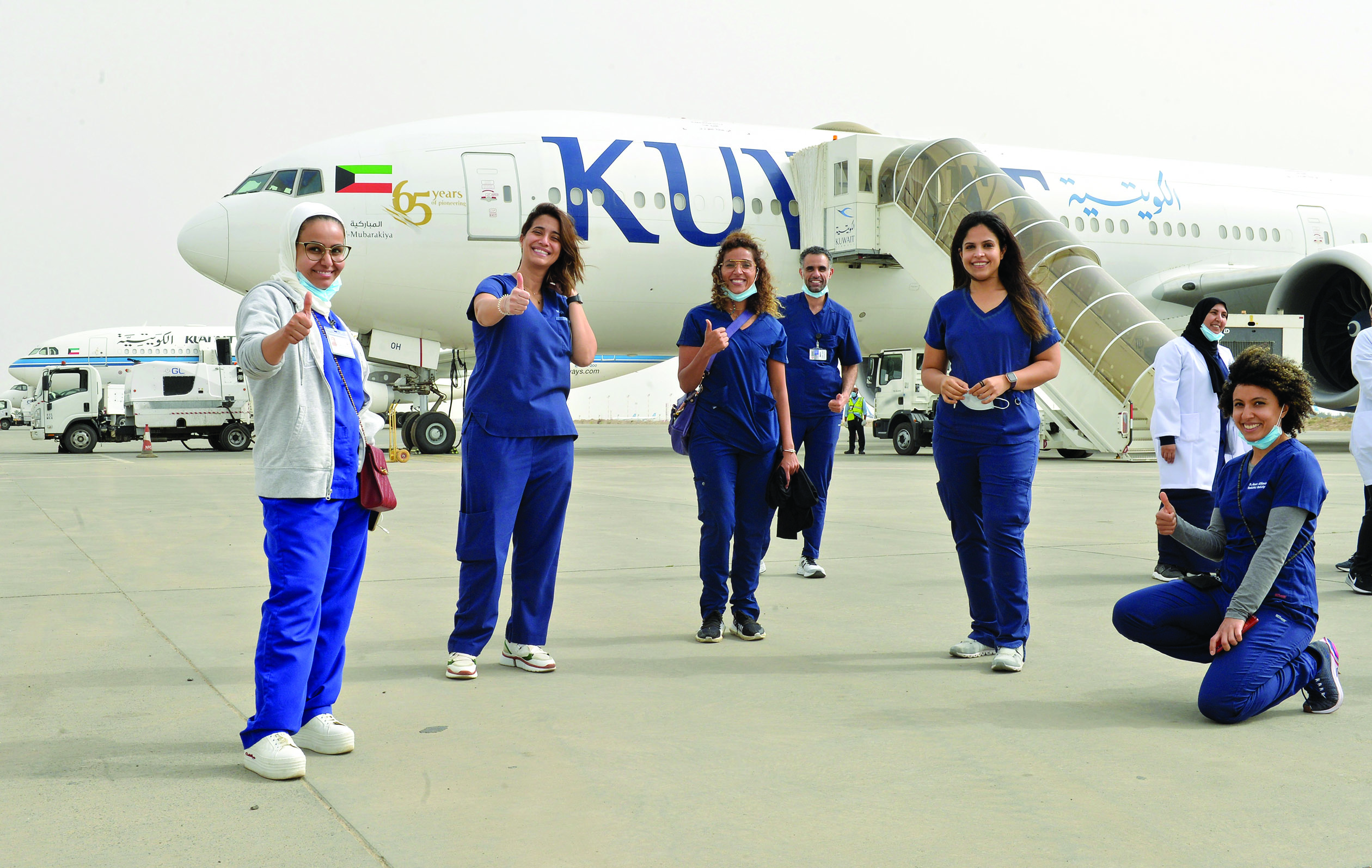 متطوعات على أهبة الاستعداد لاستقبال العائدين