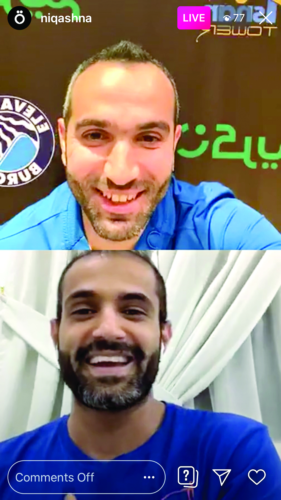 محمد أبل ويعلوه المحاور محمد إبراهيم 