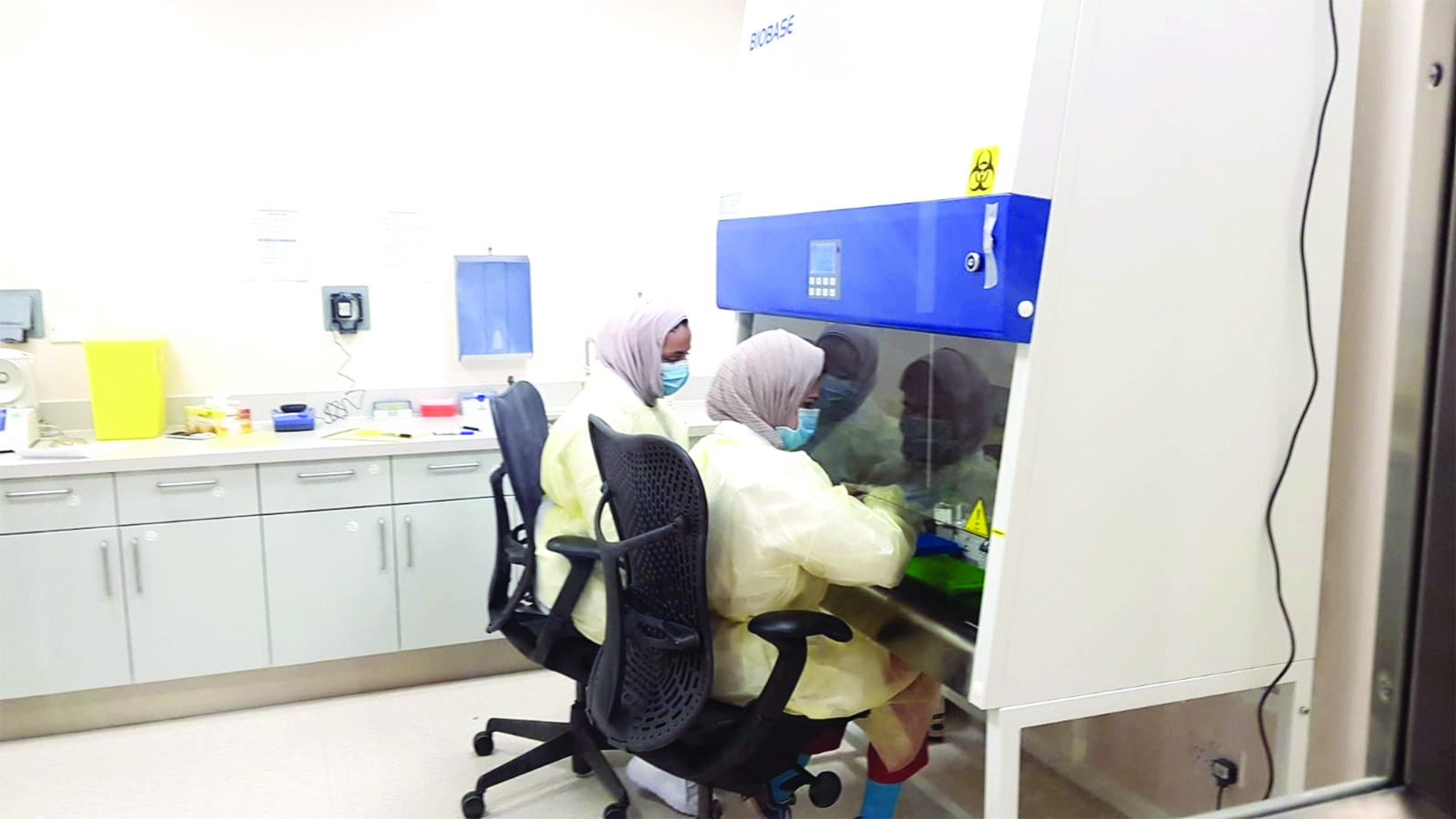 جانب من العمل داخل المختبر