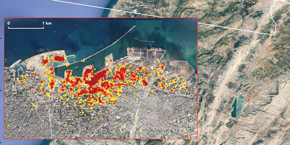 صورة جوية نشرتها «ناسا» السبت تكشف حجم الضّرر الناجم عن انفجار مرفأ بيروت
