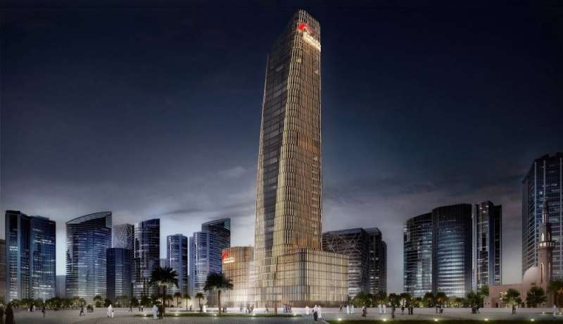 المبنى الجديد على الطريق