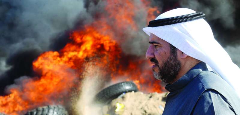 عبدالله الأحمد في موقع الحريق