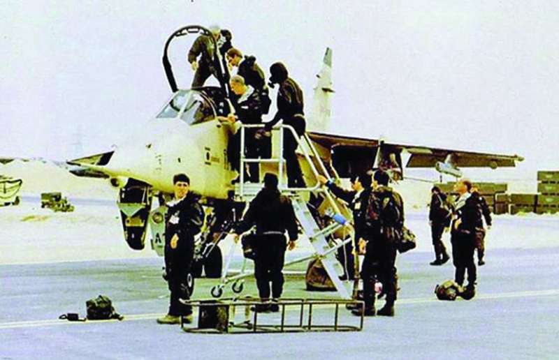 مهان بعد هبوطه في 17 يناير 1991 