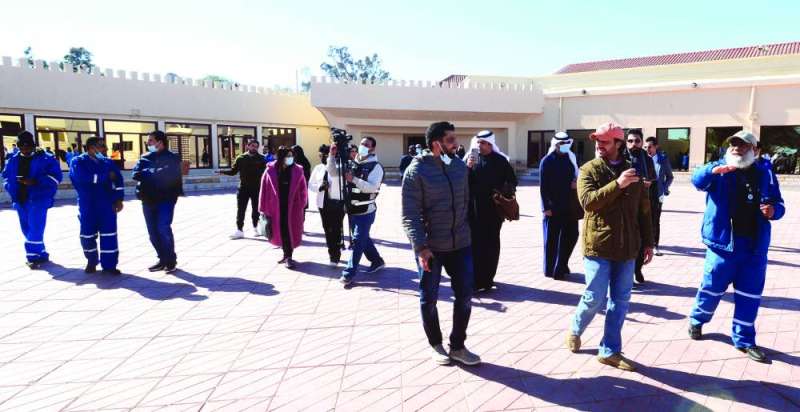 الوفد الإعلامي داخل نادي الحبارى