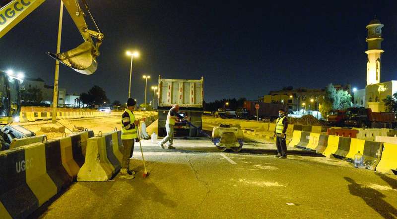 تعبيد الطرق خلال فترة الحظر الجزئي