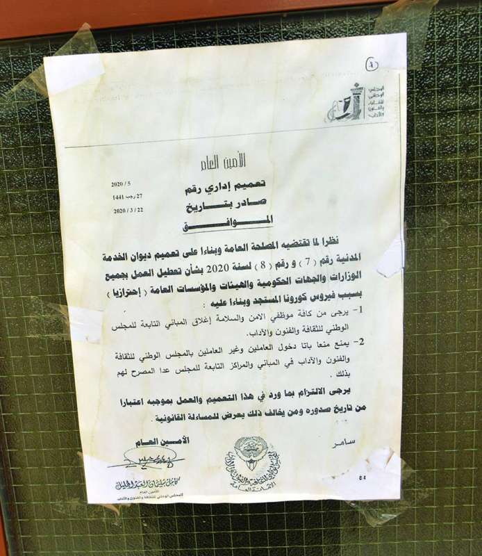 قرار إقفال المكتبات 