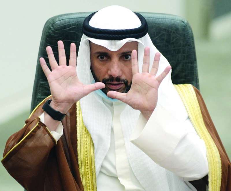 رئيس مجلس الأمة مرزوق الغانم خلال الجلسة 	(تصوير أسعد عبدالله)