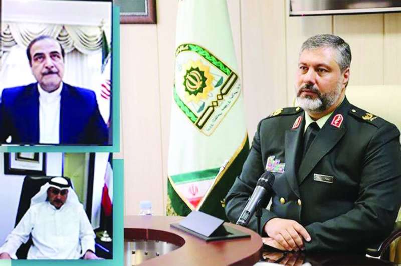 قبازرد والسفير الإيراني وكريمي خلال اللقاء