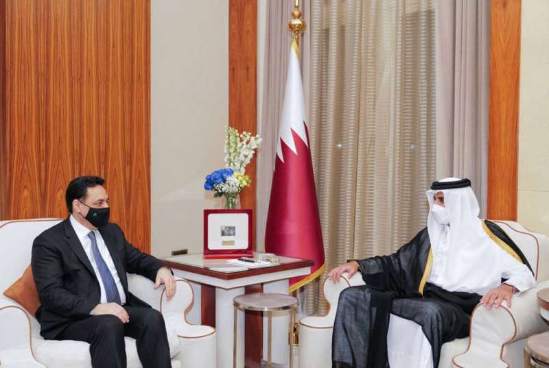 أمير قطر دعا خلال لقائه دياب جميع الأطراف اللبنانية إلى تغليب المصلحة الوطنية