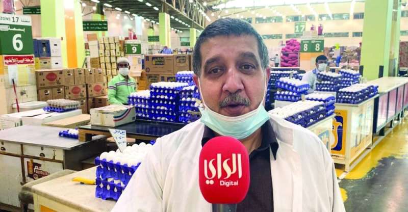 أحد باعة البيض متحدثاً لـ «الراي»