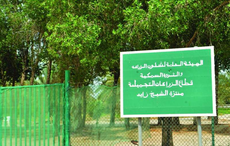 لافتة متنزه الشيخ زايد