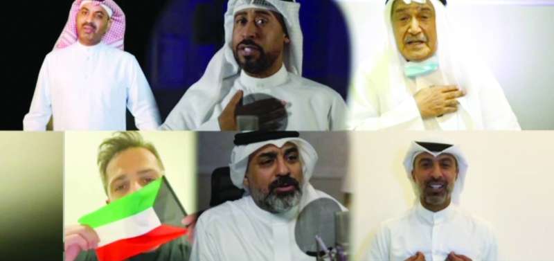 يوسف العماني مع المشاركين في الأغنية