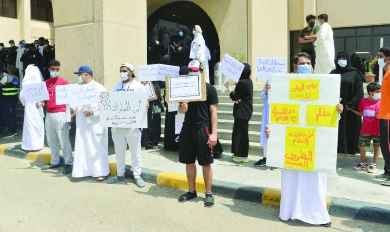 جانب من الاعتصام	(تصوير نايف العقلة)