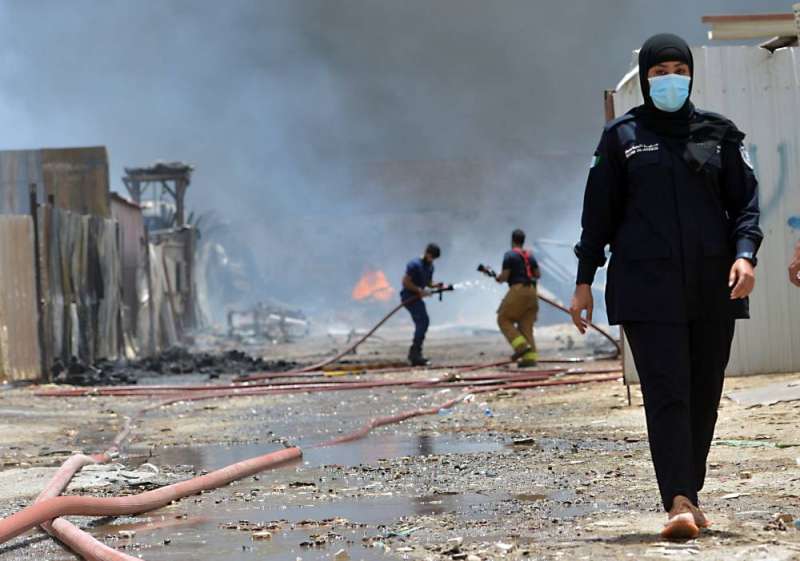 «أخت الرجال على خط النار» (تصوير نايف العقلة)