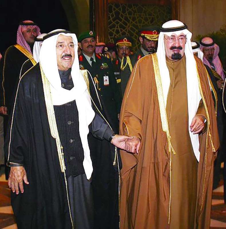 الشيخ جابر الأحمد والملك فهد بن عبدالعزيز