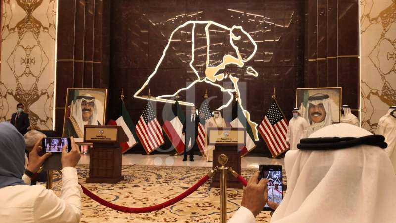 الناصر وبلينكن خلال المئتمر الصحافي المشترك