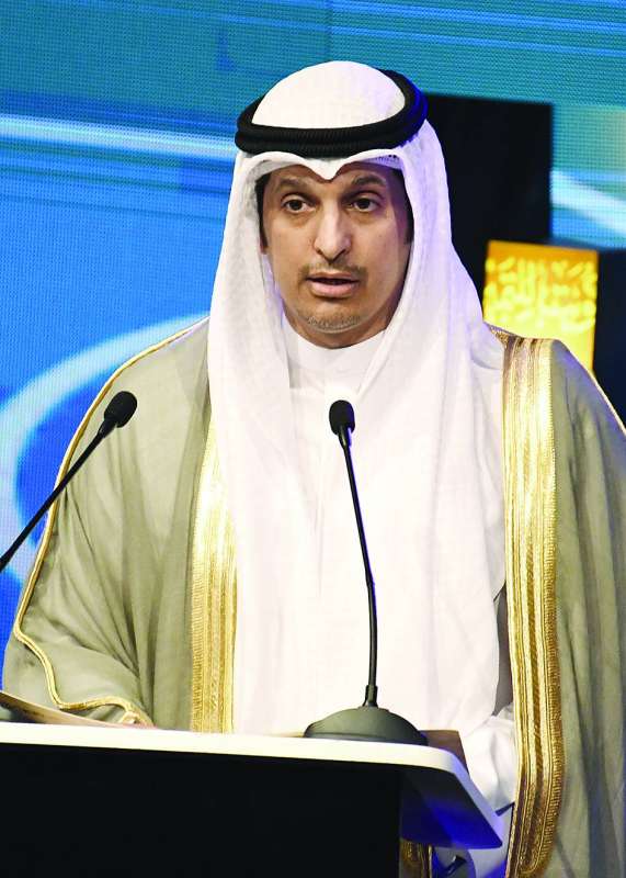 
عبدالرحمن المطيري متحدثاً في الاحتفال 	
