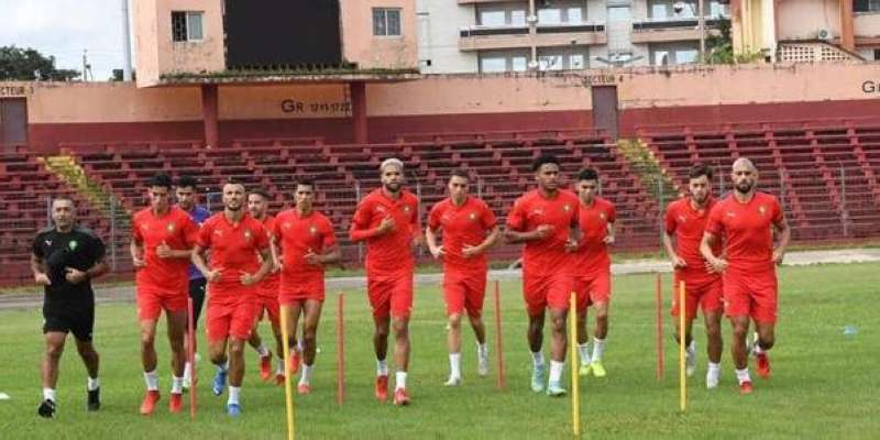 جانب من تدريبات المنتخب المغربي في كوناكري قبل المغادرة

