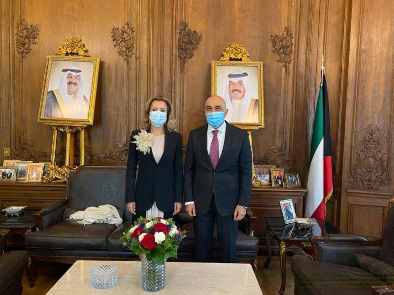 السفير الكويتي في فرنسا والسفيرة الفرنسية الجديدة في الكويت