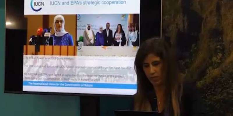 جانب من الجلسة التي نظمتها «البيئة» في المؤتمر 